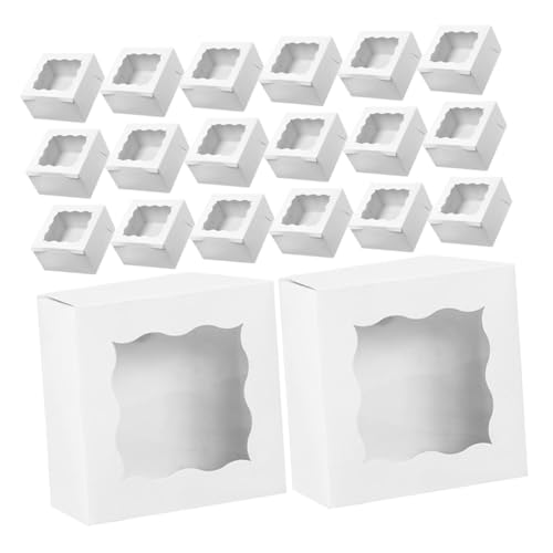 Cabilock 50pcs Individual Bakery Packaging Boxes for Cupcakes Muffins Desserts and Treats Portable Attractive Design with Protective Compartments for Gifting
