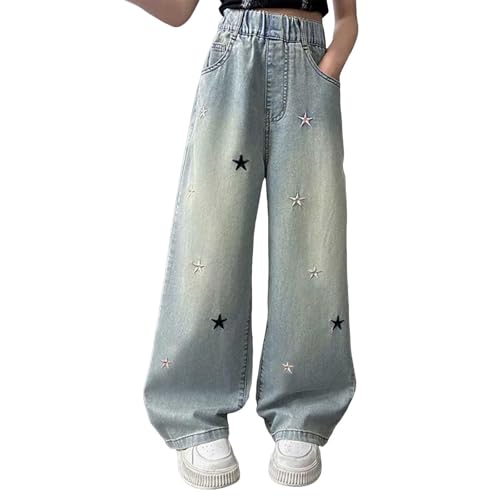Yammkia 子供 ズボン 女の子 カーゴパンツ キッズ ワイドパン おしゃれ ゆったり 子供ズボン ストリート 春夏秋 ワイドパンツ カジュアル 冷感生地 通気性 無地 四季通用(160,A1ブルー)