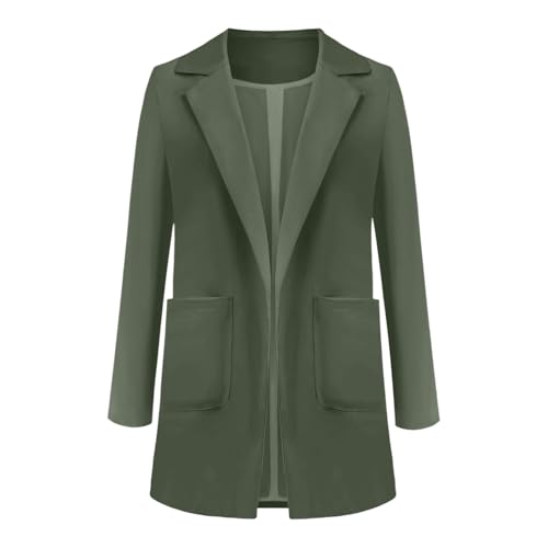 Womens Casual Business Blazers Dressy Long Sleeve Slim Lightweight Jackets Open Front Cardigan Work Suit Coat Pockets3