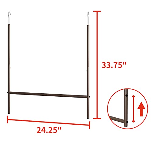 Simple Trending Adjustable Hanging Rod Clothing Garment Rack, Rolling Clothes Organizer For Hook, Bronze #TOP4
