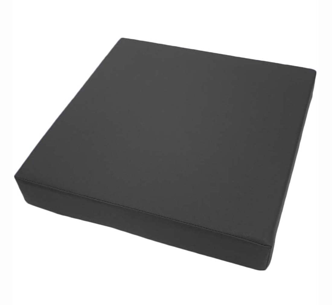 Ggoty Black Thick Chair Seat Pads 40/45/50Cm,Waterproof Garden Chair Cushion Pad,Leather Chair Seat Cushion For Office Living Dining Room Patio (45X45x5cm,)