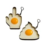Funny Middle Finger Egg Mold, Nonstick Middle Finger Egg Rings, Unique Shaped Eggs Fired Mold, DIY Breakfast Cooking Mold for Camping Indoor Breakfast Sandwich Burger (All)