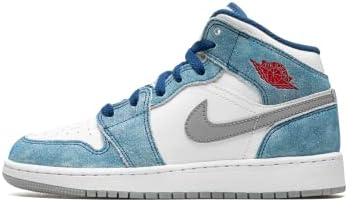 Nike boys Air Jordan 1 Retro High OG GS Basketball Shoe, French Blue/Fire Red-white, 7 Big Kid