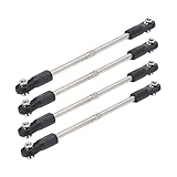 JWQFBC 4pcs Set Metal RC Car Steering Link for ZD HPI Vehicle, 110-120mm