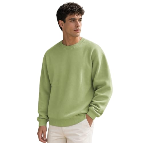 Image of Nobero Oversized Sweatshirts for Man Stylish Crew Neck | 280 GSM Rich Cotton Fleece Solid Oversized Fit Full Sleeve Sweatshirt for Men | Stylish Casual Wear Winter Sweatshirt for Men