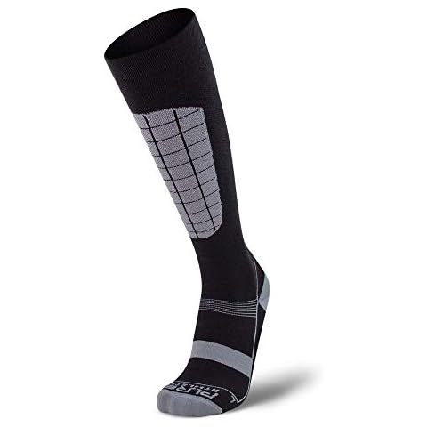 Pure Athlete Alpine Ski Socks Wool Snowboard and Skiing Warm Midweight Socks Merino Men and Women - black - L-X-L Cover