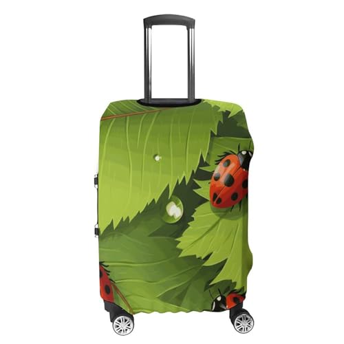 Leaves And Ladybugs Travel Luggage Cover Anti-scratch Suitcase Cover Elastic Suitcase Protective Cover Fits 19-32 Inch Luggage XL4