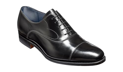 Image of BARKER Hartley Men's Handmade Oxford Dress Shoes - Premium Calf Leather, Goodyear Welted, Hi-Shine Finish, Timeless Formal Style, Crafted in Northampton, England