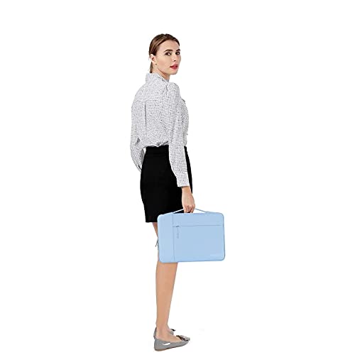 Image of MOSISO Laptop Case 13.3 inch, 13-13.3 inch Laptop Sleeve with Handle Compatible with MacBook Air /Pro 13 /Pro 14 M5 M4 M3 M2 M1,HP Dell ASUS Lenovo, Polyester Multifunctional Computer Bag, Air Blue