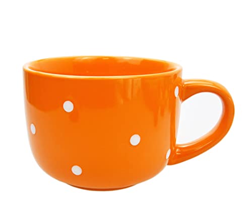 Taza de cerámica grande CHOOLD 15oz con puntos naranjas miniatura 1