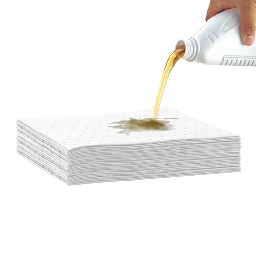 Image of Oil Absorbent Pads Sheets 10 x 13 inch, Waterproof Anti-Slip Speedy Dry Absorbent Mat, Oil Change Pads for Under Car & Motorcycle, Liquid Spill Mat for Garage Floor Workbench & Driveway (30 PCS)