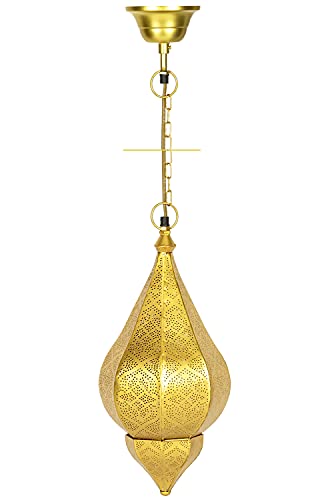 Lámpara Oriental Marroquí   lamparilla colgante   farola de techo Kihana dorado 40cm   muy práctica para una iluminación excelente   transmite una decoración excelente refinada