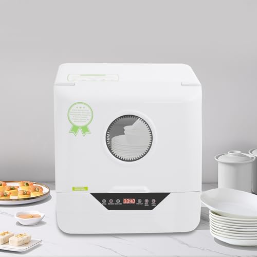 Image of Portable Countertop Dishwasher, 800W Mini Dishwasher 15.24x14.69x15.43in Dish Washing Machine with 4 Functions, 55dB Ultra-Quiet for Small-Sized Houses (White-4)