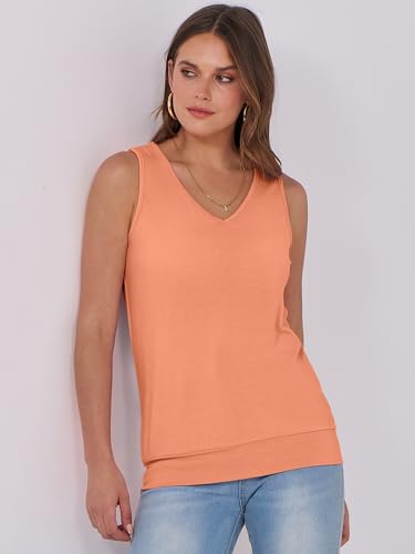 Image of ANRABESS Women Tank Tops Summer V Neck Sleeveless Casual Loose Fit Cute Cami Basic T Shirts Solid Tees 2026 Trendy Outfits