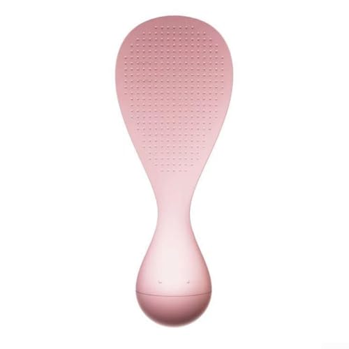 PP-Becher Reislöffel mit aufrechtem Griff, Küchenwerkzeug für den Stand-Up-Gebrauch, um Kippen zu vermeiden und bequemes Reis-Servieren zu bieten (rosa)