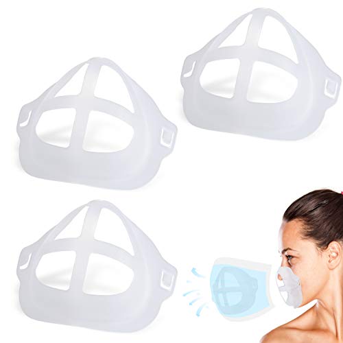 JISONCASE 3D Mask Bracket Internal Support for Mask to Prevent Makeup Removal, Lipstick Protection,Nose Pads,Exercise and Help to Breathe Smoothly (3PCS-L)