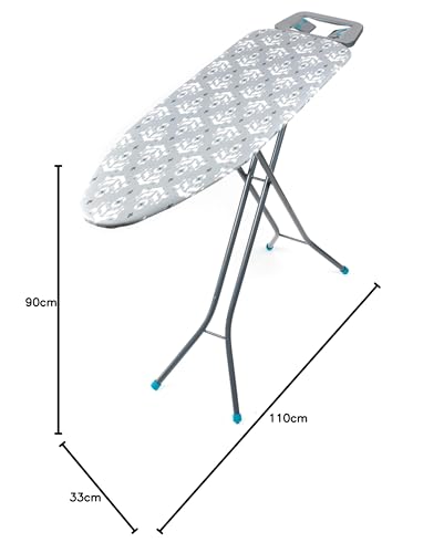 Beldray LA023995IKAT Folding Ironing Board - Compact Vertical Storage, 7 Variable Heights, Lightweight Collapsible Ironing Table For Left/Right Handed Use, Adjustable Iron Rest, 110 x 33cm, Grey Ikat - Image 10