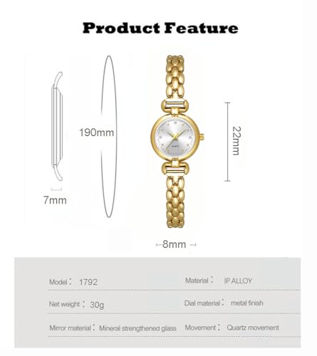 Adsbiaoye Y-FA1792 Petite Womens Round Simple Wrist Watch Fashion Dress Diamond Female Watches thumb #3
