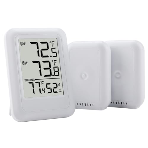 Indoor Outdoor Thermometers with 2 Remote Sensors Digital Hygrometer Indoor Thermometers for Home Use