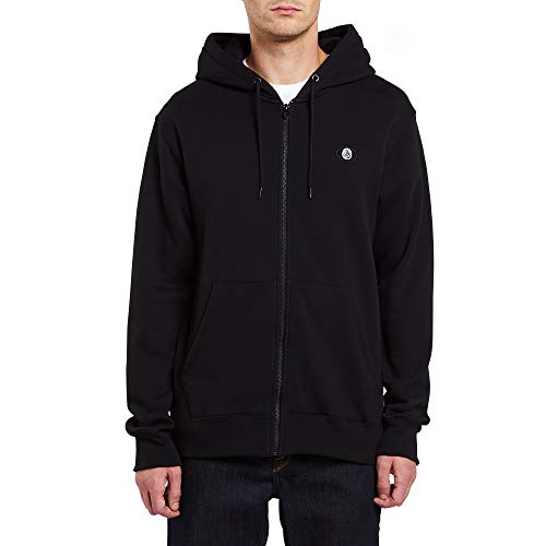 Volcom Men's Single Stone Zip Hoodie, Black 2, Large
