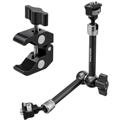 Neewer 11 Articulating Magic Arm Clamp Mount with Super Clamp Camera Monitor Mount with 1/4 3/8 ARRI Locating Pins & Holes for DSLR Action Camera Video Light Compatible with SmallRig Cage ST16C