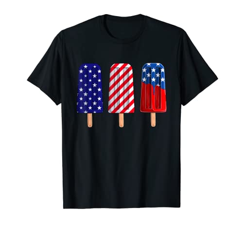 4th Of July Popsicle Red White Blue American Flag Patriotic T-Shirt