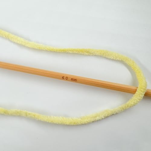 Image of Cuddly Velvet Chenille Yarn, Super Soft Fluffy Bulky for Knitting Crocheting Blanket Amigurumi, Durable for Shedding, 100 Gram (3.53 Ounces) 109 Yards (100 Meters) (Butter Yellow) (3 Skeins)