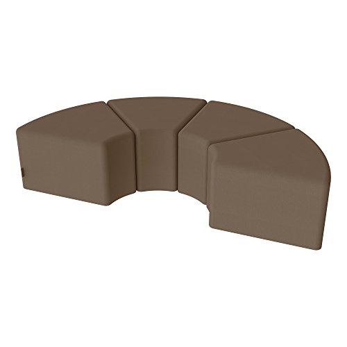 Image of Sprogs 18 inch H Structured Wedge Stool -Flexible Modular Collaborative Soft Seating for Office, Home, Lounge and School Classrooms with Durable Frame -Chocolate