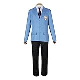 jrswai Anime Ouran High School Host Club Cosplay Costumes Haruhi Fujioka School Uniform Halloween Outfit Full Set (M, Blue)