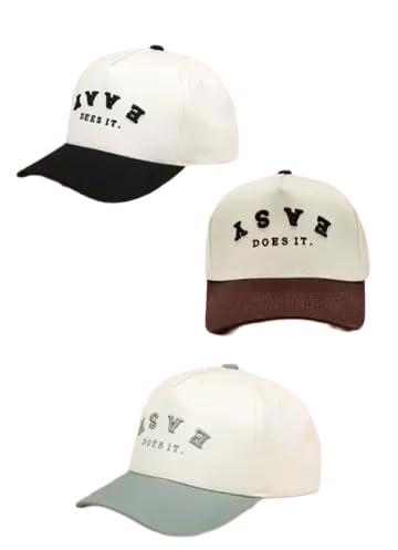(Pack of 3) Easy Black Brown or Green Unisex Caps Breathable Cotton Blend A&H-670 Cap_50Cream-image-9