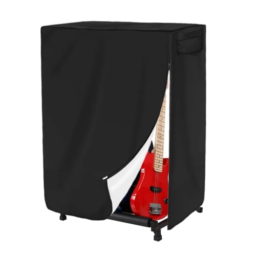 Gicov Guitar Stand Cover Multi Guitar Dust Cover Acoustic Guitar Stand Storage Cover with Zipper and Handle for Home Studio Stage (Cover Only) (36