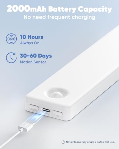 Under-Cabinet-Lighting-Motion-Sensor-Light-Indoor-Rechargeable-Closet-Lights-Battery-Operated-LED-Lights-for-Bedroom-Wireless-Dimmable-Cabinet-Lights-Motion-Sensor-Step-Night-Light