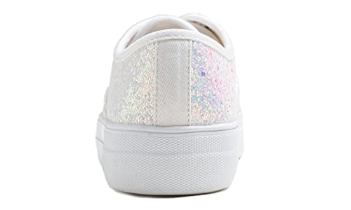 Image of FEVERSOLE Women's Fashion Dress Sneakers Party Bling Casual Flats Embellished Shoes