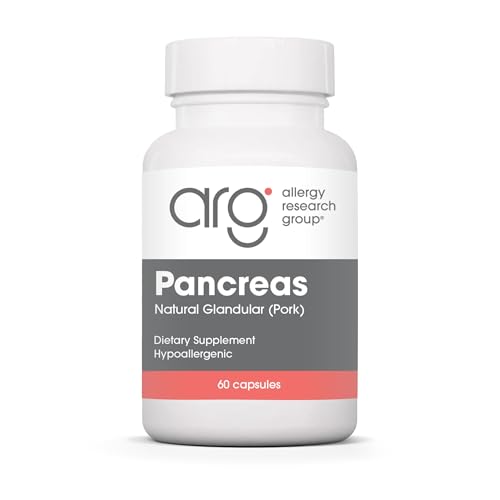 Allergy Research Group ARG Pancreas Natural Glandular - Supports Healthy Pancreas Immune & Digestive Activity - 425 mg per Serving - Freeze Dried Tissue from Pork - 60 Servings - 60 Capsules