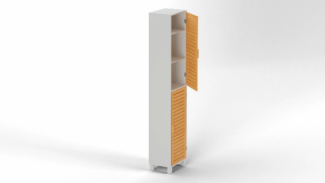 Mobile Bagno A Colonna Relaxdays - 2 Ante, 1 Cassetto, Legno E Bambù, 180x39x30 Cm