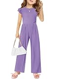 Haloumoning Girls Jumpsuit Kids Fashion Ruffle Cap Sleeve Romper Crewneck Rib Knit One Piece Outfits