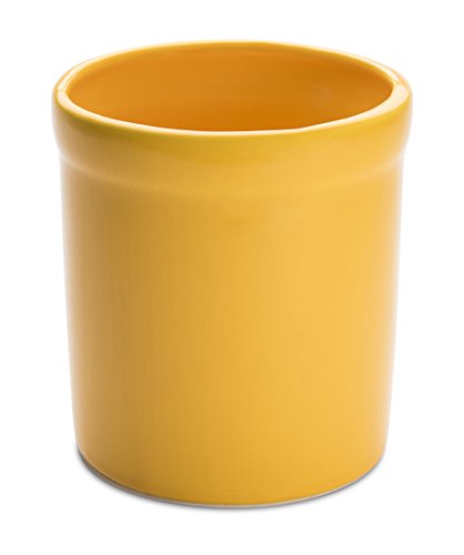 American Mug Pottery Ceramic Utensil Crock Utensil Holder, Made in USA, Yellow