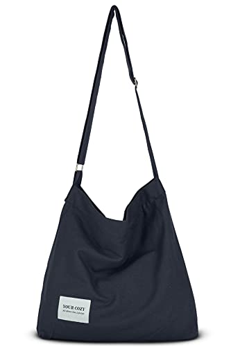 Image of Hobo Crossbody Bag for Women - Large Cotton Tote Shoulder Purse | Adjustable Strap