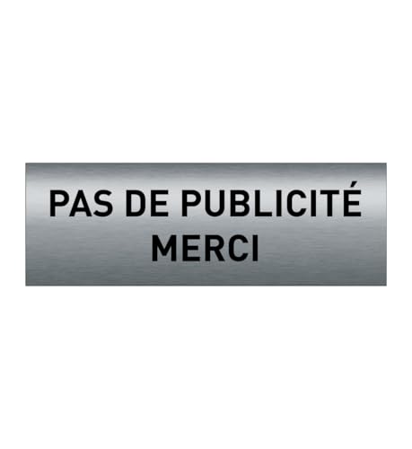 AUA SIGNALETIQUE - Plaque SIGNALÉTIQUE Aluminium Brossé AluSign 75X25 mm - (Pas de Publicité Texte)