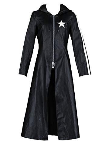 ZYHCOS Women's Black Long Leather Jacket Rock Shooter Cosplay Costume (Customized)