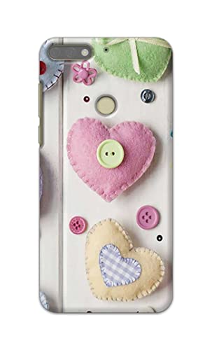 Image of PRINTFIDAA Heart Shape Hard Back Cover for Honor 7C / Huawei Y7 Prime (2018) / Y7 (2018) / Nova 2 Lite Back Cover -(P6) KAT1010