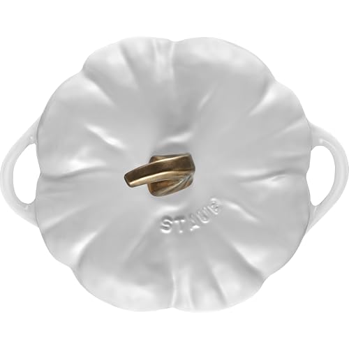 Image of Staub Cast Iron 3.5 Qt Pumpkin Dutch Oven, Cocotte, White, Made in France