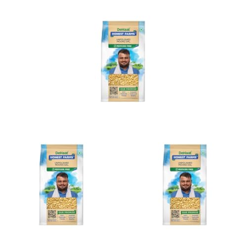 Image of DeHaat Honest Farms Pesticide Free Unpolished Moong Dal 1 KG (Pack of 3)