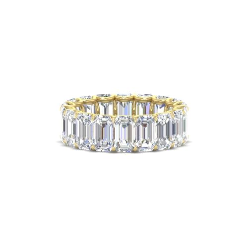 6 Carat Lab Emerald Cut Diamond Full Eternity Band 14K Yellow Gold Size 5
