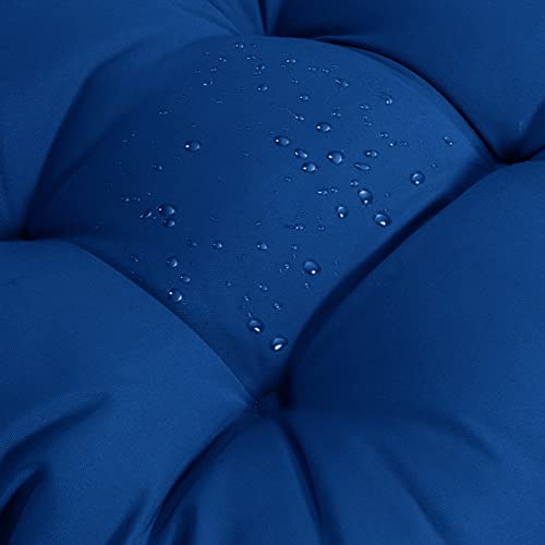 Image of QILLOWAY Outdoor Wicker Cushion Set of 5 - Waterproof Fade Resistant Patio Furniture Cushions, Loveseat 2 U-Shape 2 Lumbar Pillows for Porch, Bench, Backyard, Garden, Royal Blue