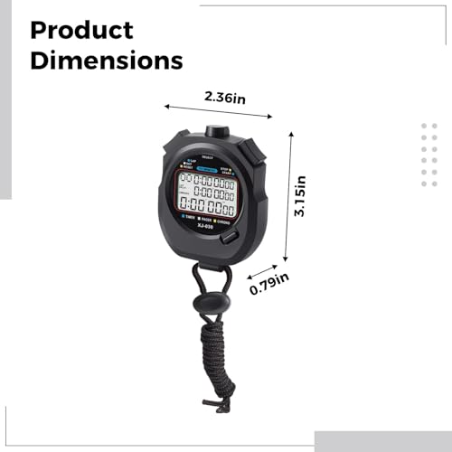 Cronómetro digital deportivo de precisión 0.01 s miniatura 3