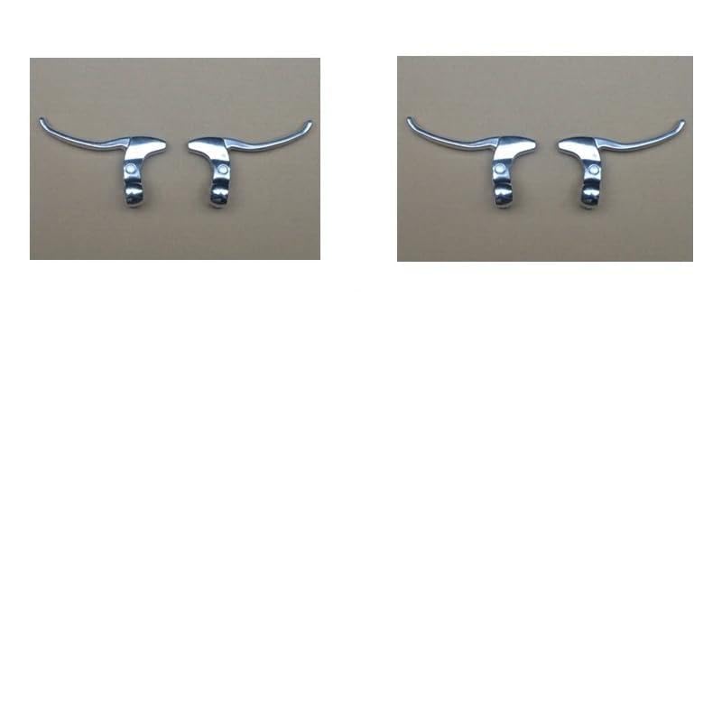 Leve Freno Bici Maniglia del freno della bicicletta Alluminio argento for modifica leva bici pieghevole Accessori fissi for attrezzi fissi Ciclismo su strada Vintage retrò Leva Freno Bici(Color:2 Pair