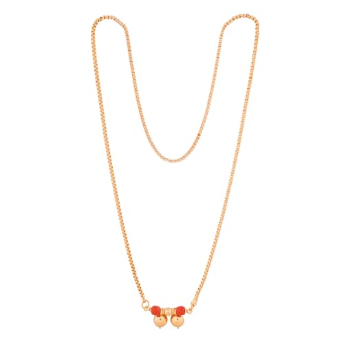 Image of Radha's Creations Golden Brass Mangalsutra Length 30.00 inches for Women