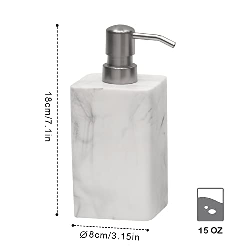 Suanti TJHRH White Marble Style Hand Soap Dispenser, Refillable Liquid Decorative Soap Dispenser For Bathroom Countertop And Kitchen thumb #4