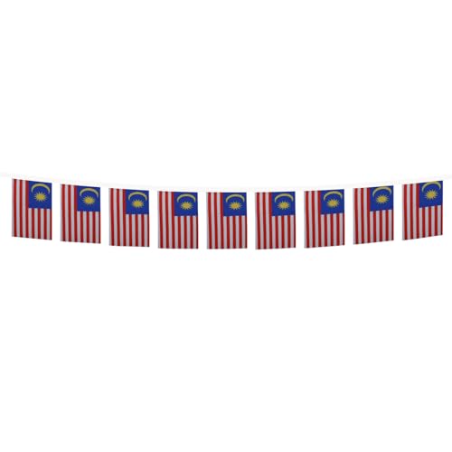 Image of AZ FLAG Malaysia 6 meters BUNTING Flag 20 flags 9'' x 6'' - Malaysian STRING flags 15 x 21 cm